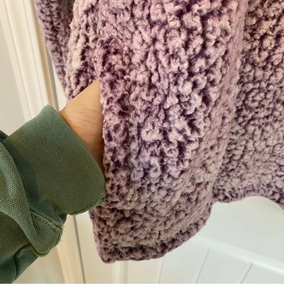 Time and Tru Women’s Snowtipped Purple Fluffy Jacket Size 2X - Picture 3 of 7